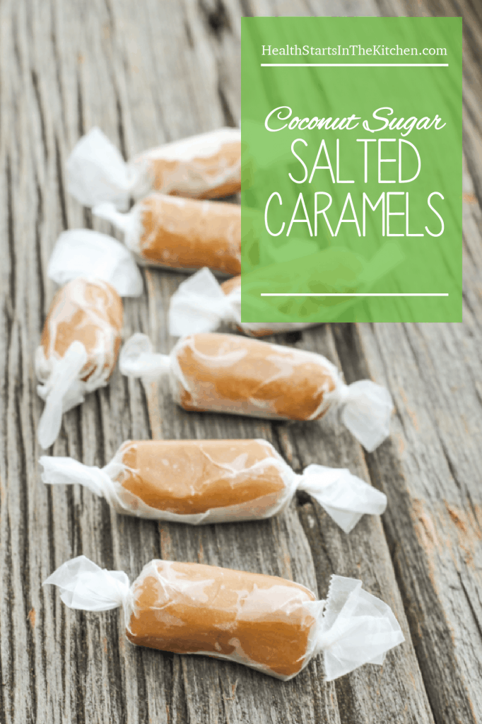 Homemade Salted Caramels made with healthy coconut sugar!