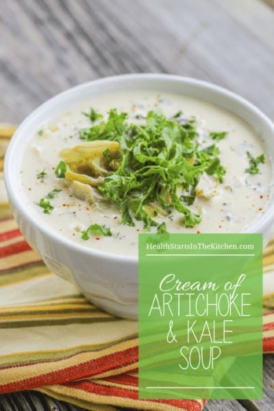 Cream of Artichoke and Kale Soup