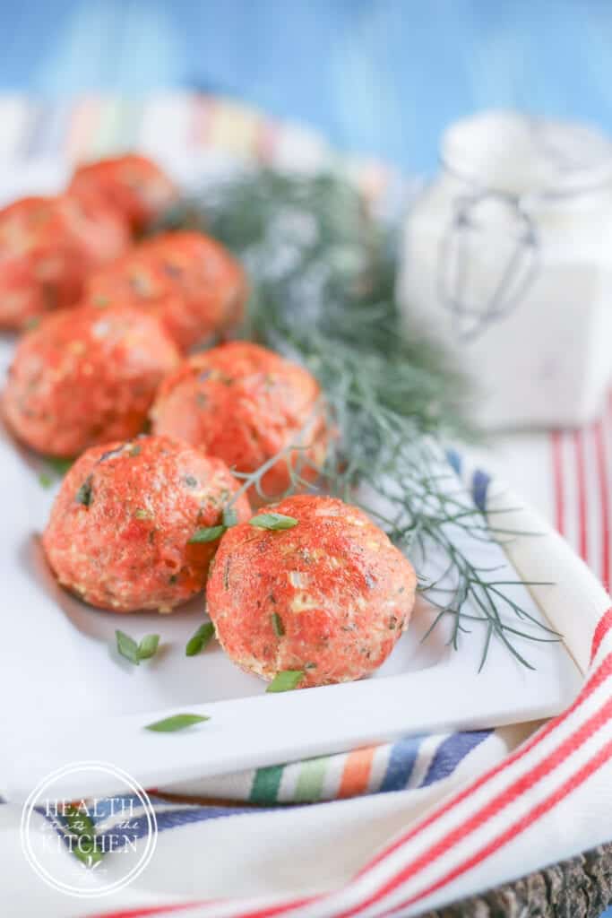 Salmon Meatballs with Caper Dill Tarter Sauce