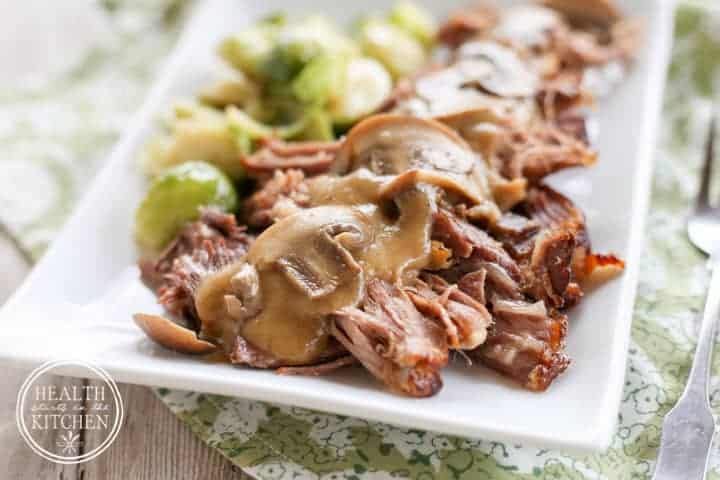 Low Carb {Pressure Cooker} Pork Roast with Mushroom Gravy