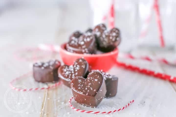 {Valentine’s Day} Dark Chocolate Sea Salt Truffle Hearts