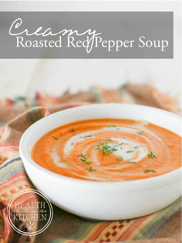 Creamy Roasted Red Pepper Soup {Paleo, Low-Carb & Vegan}