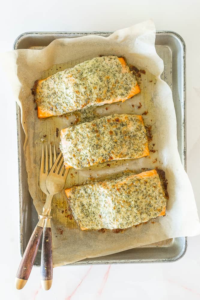 Healthy and delicious can't get much easier, this Keto Garlic Parmesan Salmon will become a new family favorite meal. And in less than 30 minutes from the freezer it's time to eat! 