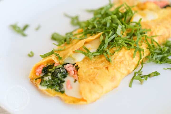 Smoked Salmon and Ramp Stuffed Omelet {Low-Carb, Keto & Primal}