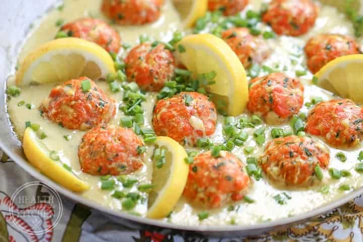 Salmon Meatballs with Dijon Lemon Sauce {Low-Carb, Keto & Grain-Free}