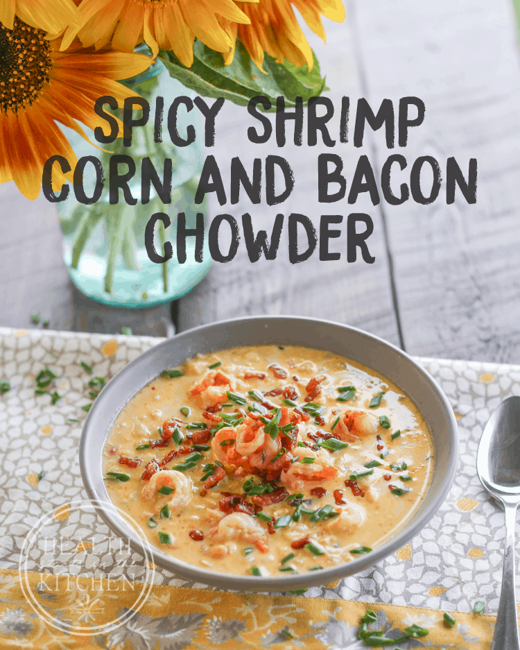 Spicy Shrimp, Corn & Bacon Chowder