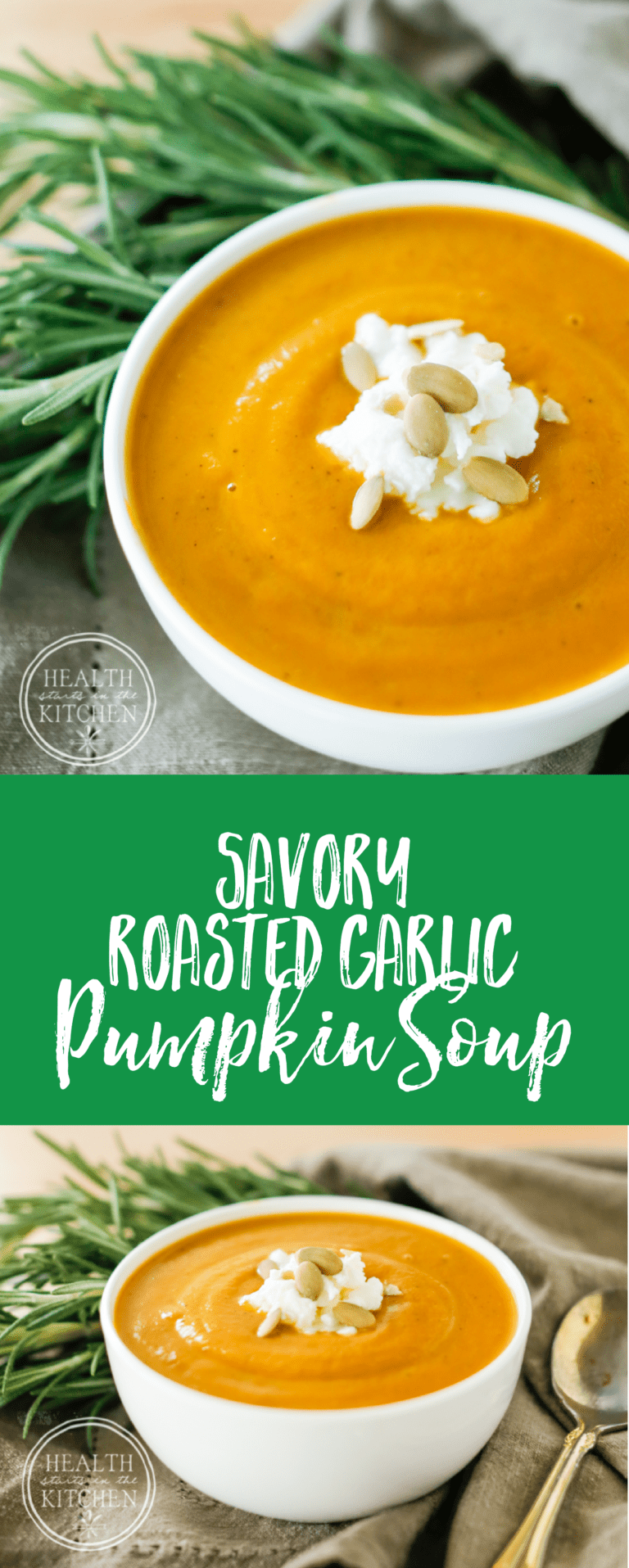 Savory Roasted Garlic Pumpkin Soup – Health Starts in the Kitchen