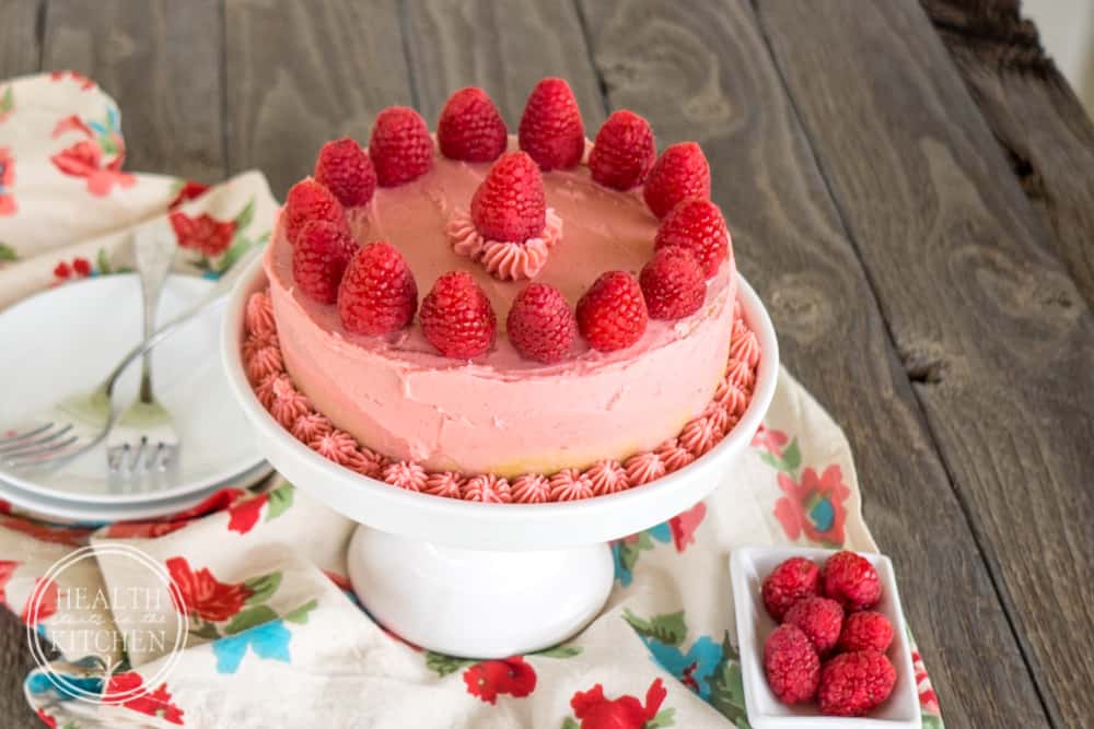 Pressure Cooker Low Carb Cake with Raspberry Buttercream {Grain-Free, Gluten-Free, Paleo & Primal}