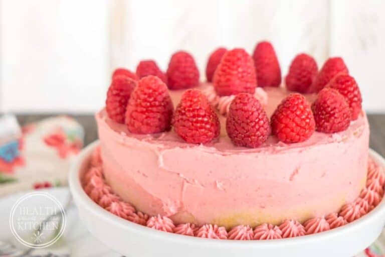 Pressure Cooker Low Carb Cake with Raspberry Buttercream {Grain-Free, Gluten-Free, Paleo & Primal}