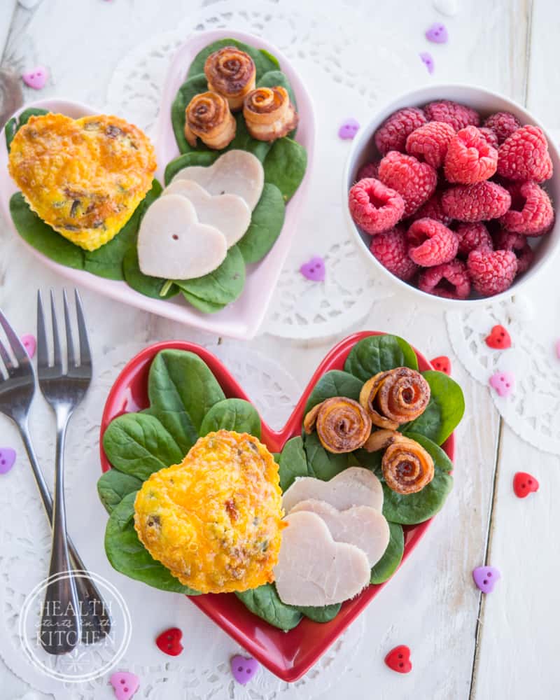 Valentine’s Day Breakfast with Heart Omelets & Bacon Roses {Keto}