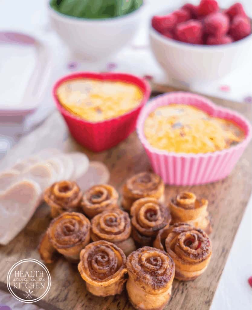 Valentine's Day Breakfast with Heart Omelets & Bacon Roses - {Low-Carb, Keto & Primal/Paleo}