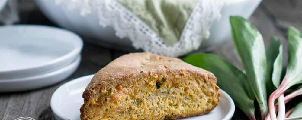 Ham Cheddar and Ramp Scones {Gluten-Free}