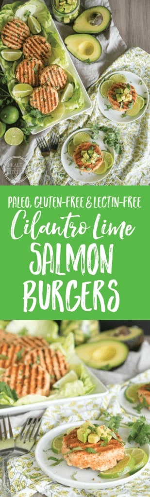Cilantro Lime Salmon Burgers {Paleo, Gluten-Free & Lectin-Free}