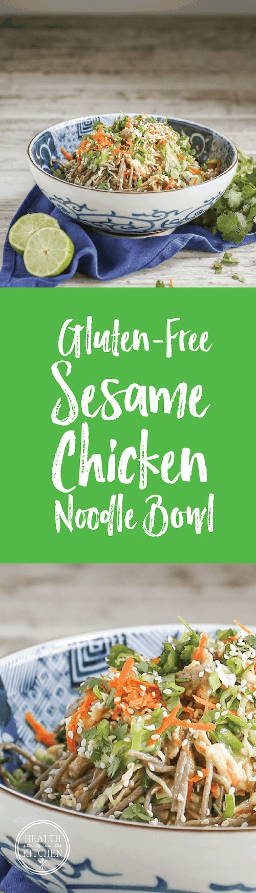Sesame Chicken Noodle Bowl {Gluten Free}