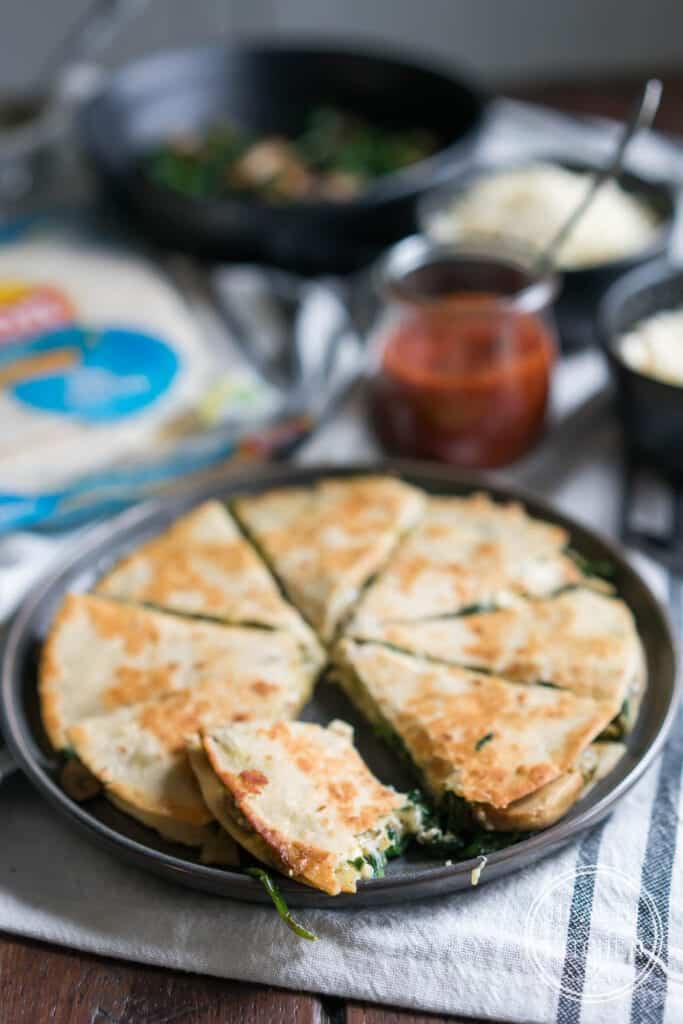 Low Carb Spinach and Feta Quesadilla