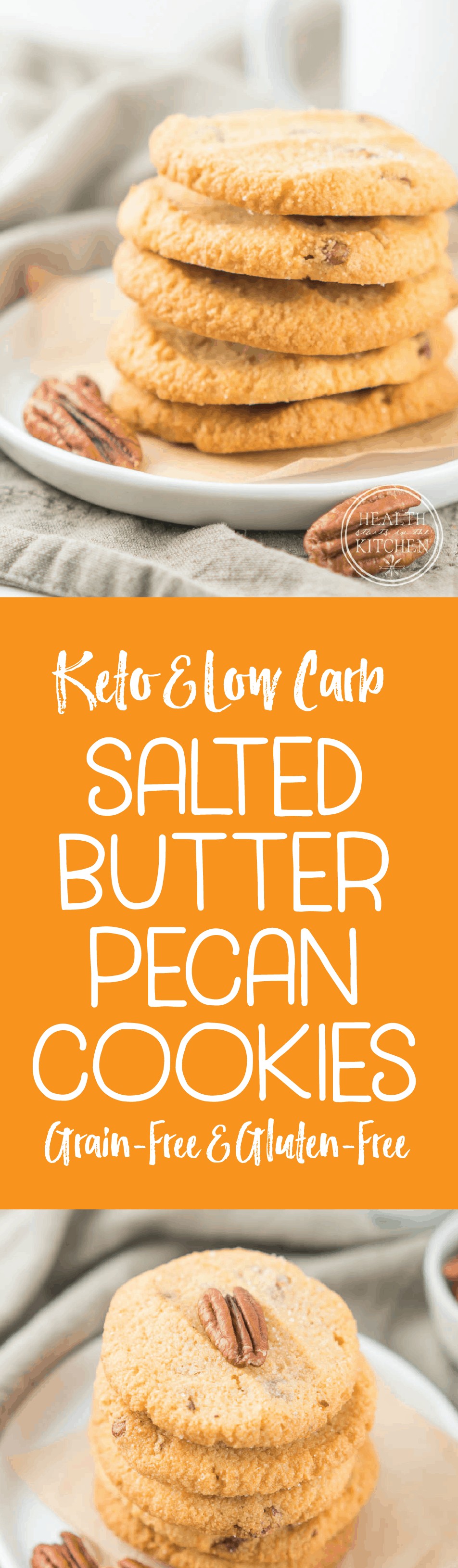 Low-Carb Keto Salted Butter Pecan Cookies {Grain-Free & Gluten-Free}