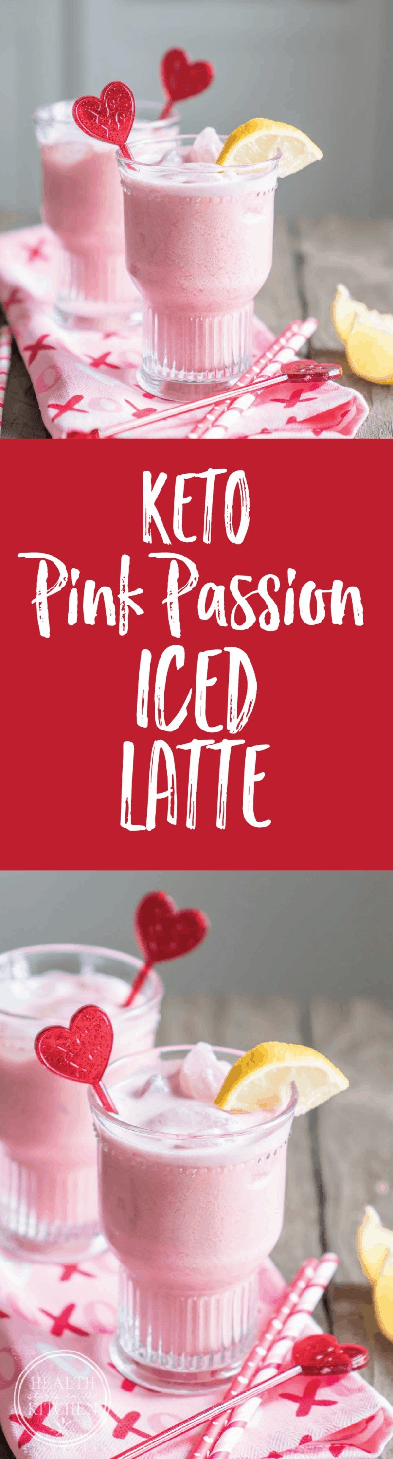 Keto Pink Passion Hibiscus Iced Latte - Healthier than Starbucks with NO GMOs and Low in Carbs, Keto Friendly