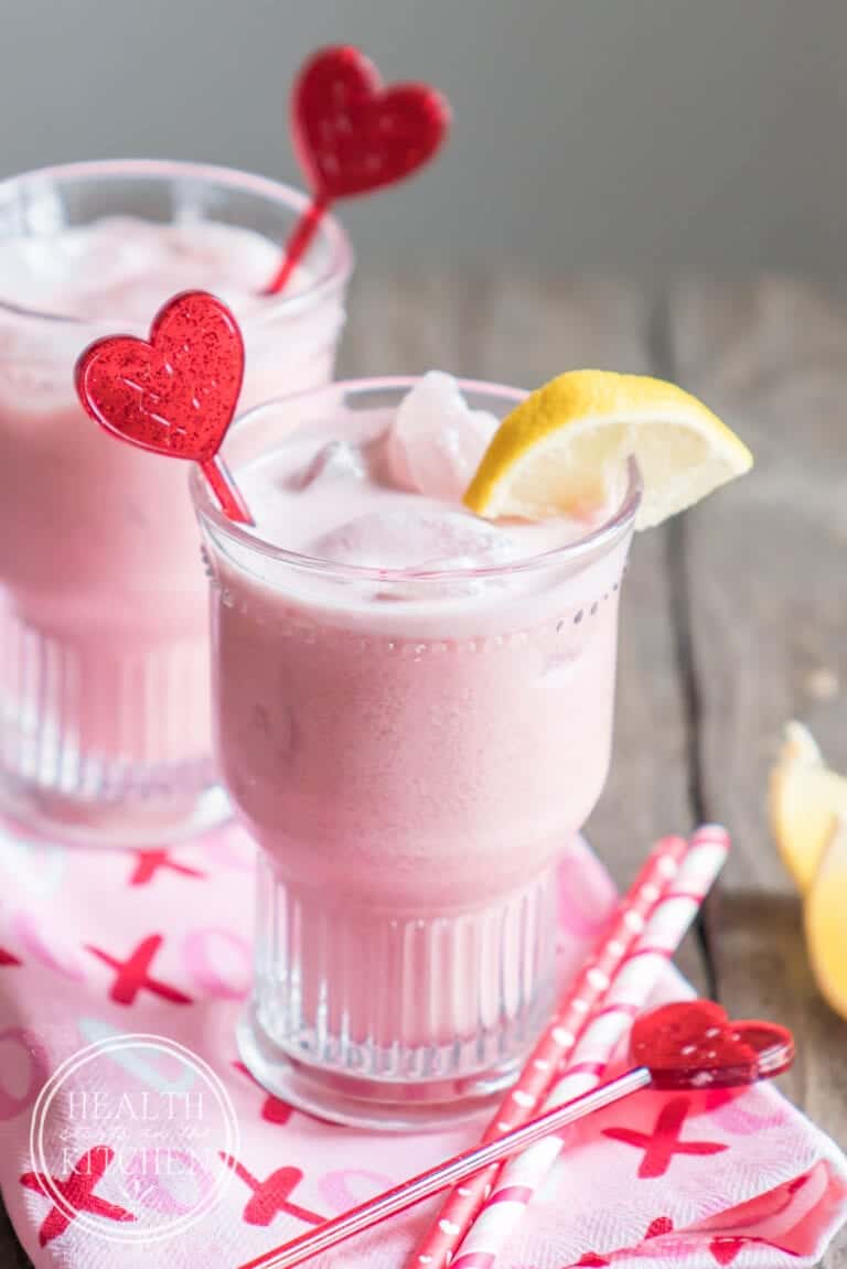 Keto Pink Passion Hibiscus Iced Latte - Health Starts in the Kitchen