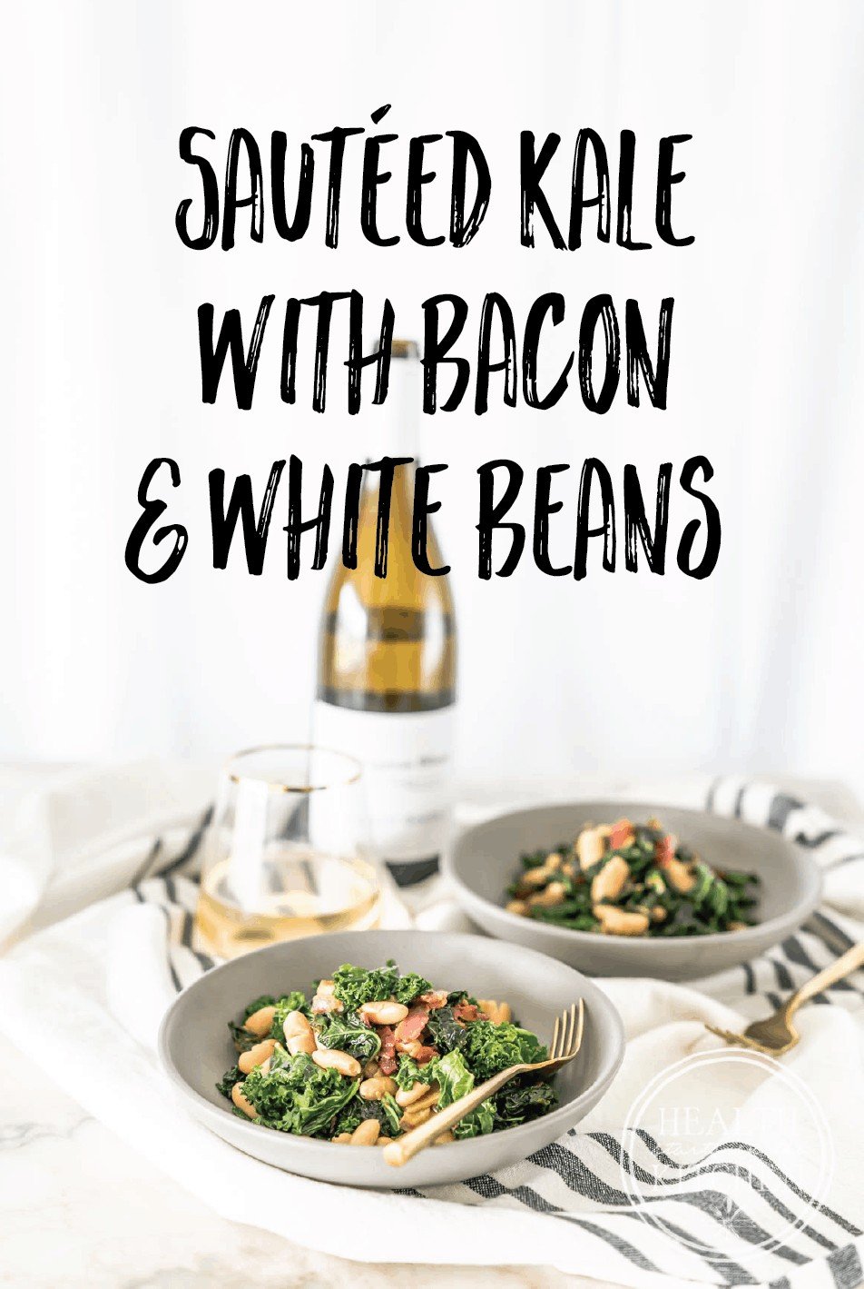 Sautéed Kale with Bacon and White Beans