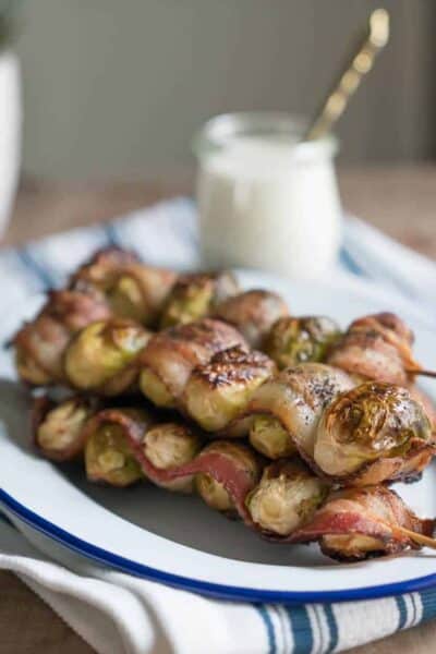 Father's Day Bacon Brussel Sprout Kebobs