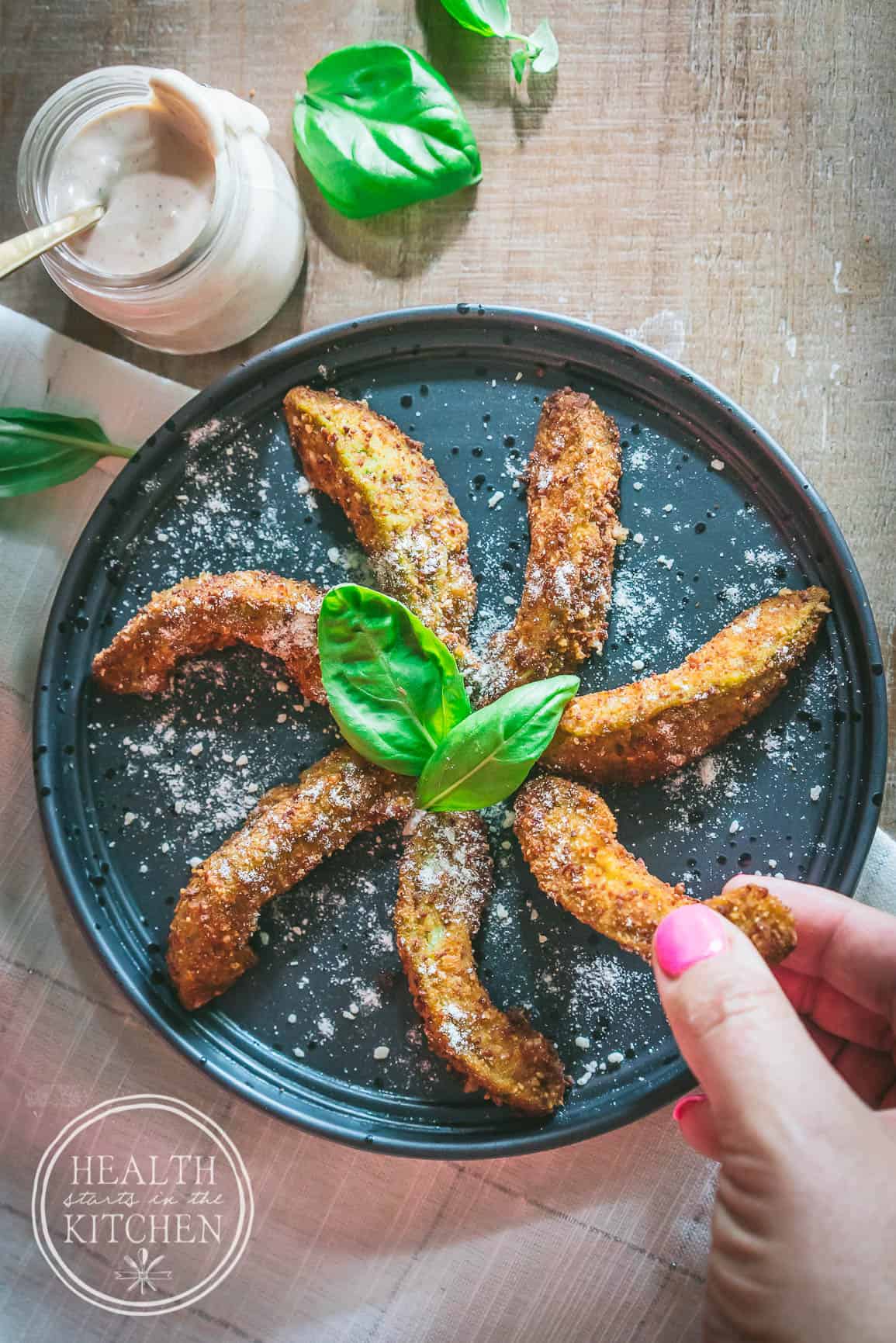 Low-Carb, Keto Avocado Fries with Chipotle Ranch