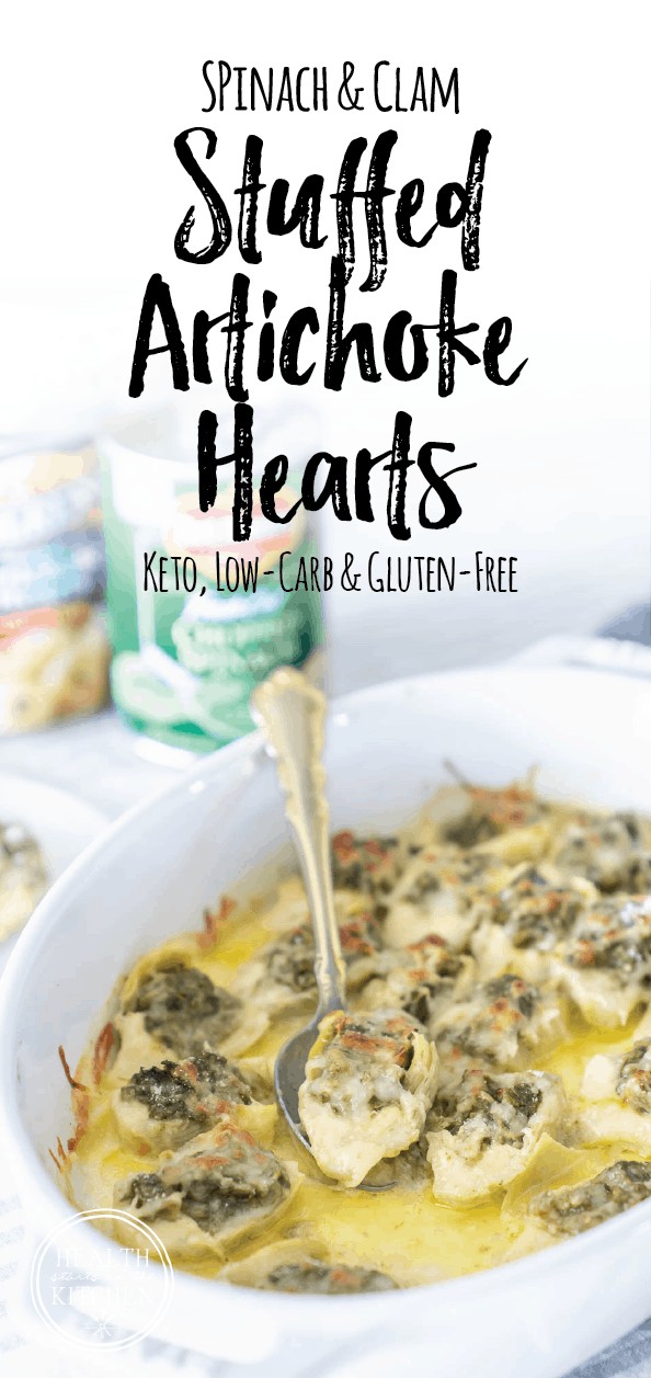Keto Spinach Clam Stuffed Artichoke Hearts