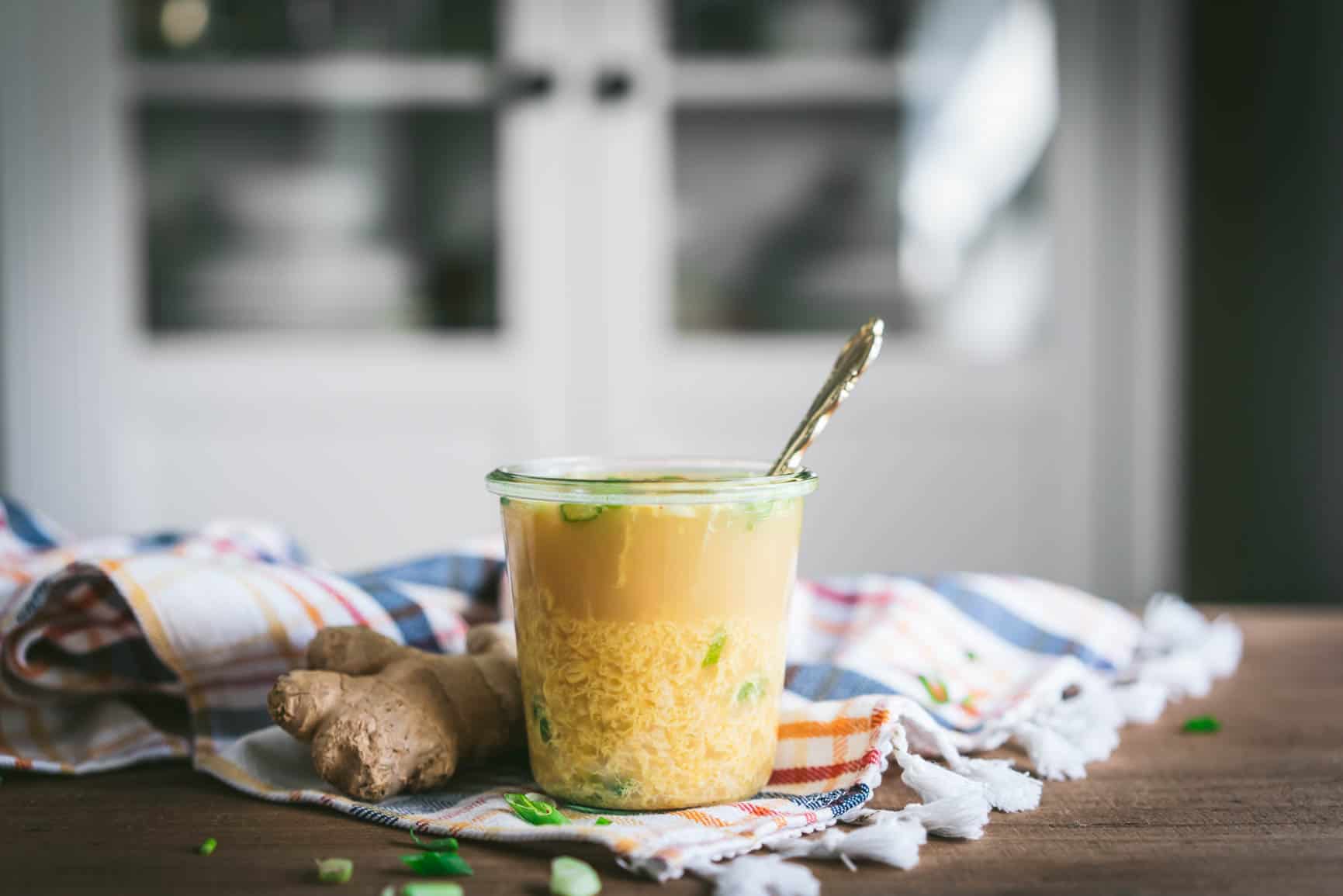 instant keto egg drop cup of soup with bone broth 