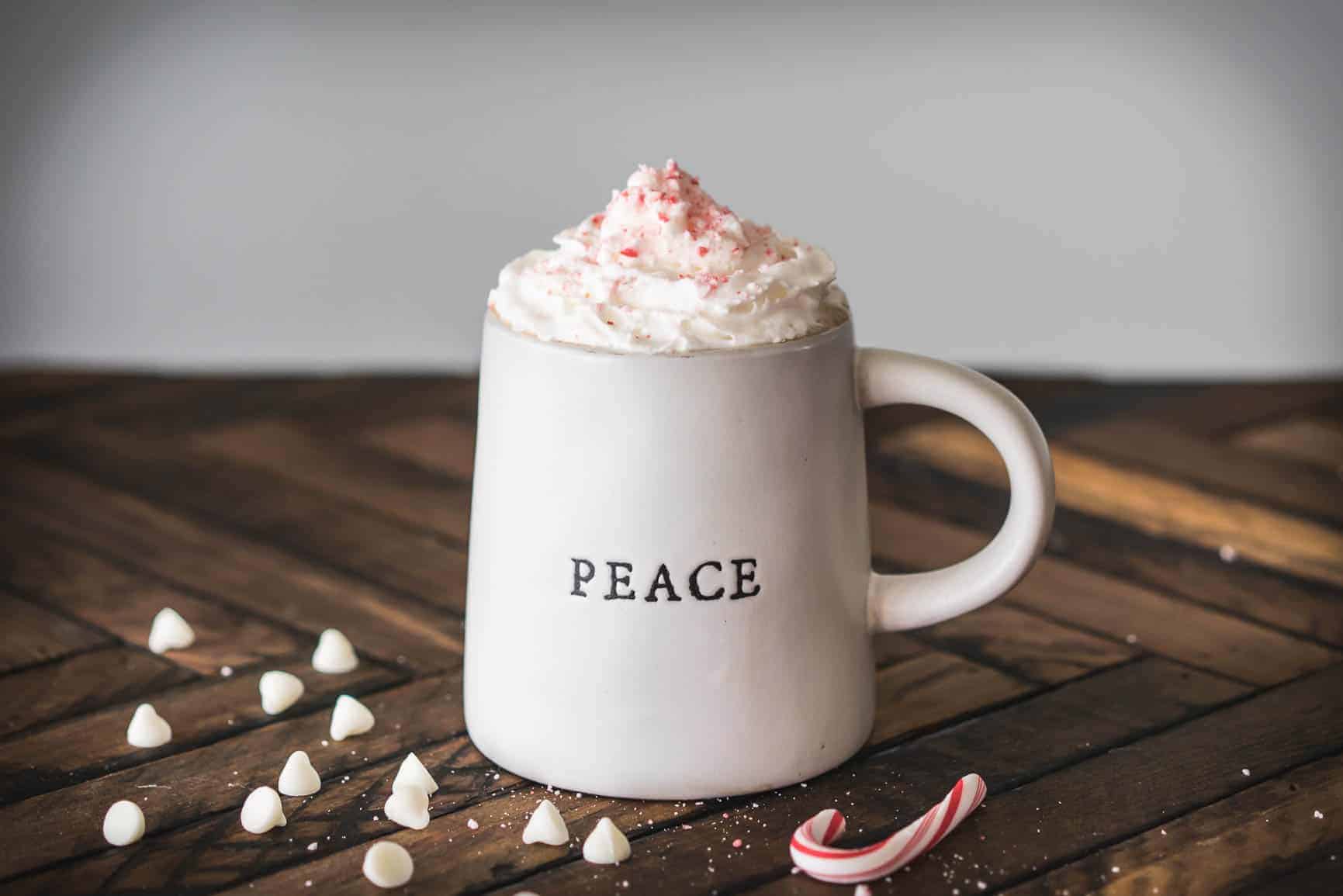 Holiday White Chocolate Peppermint Pour Over Coffee