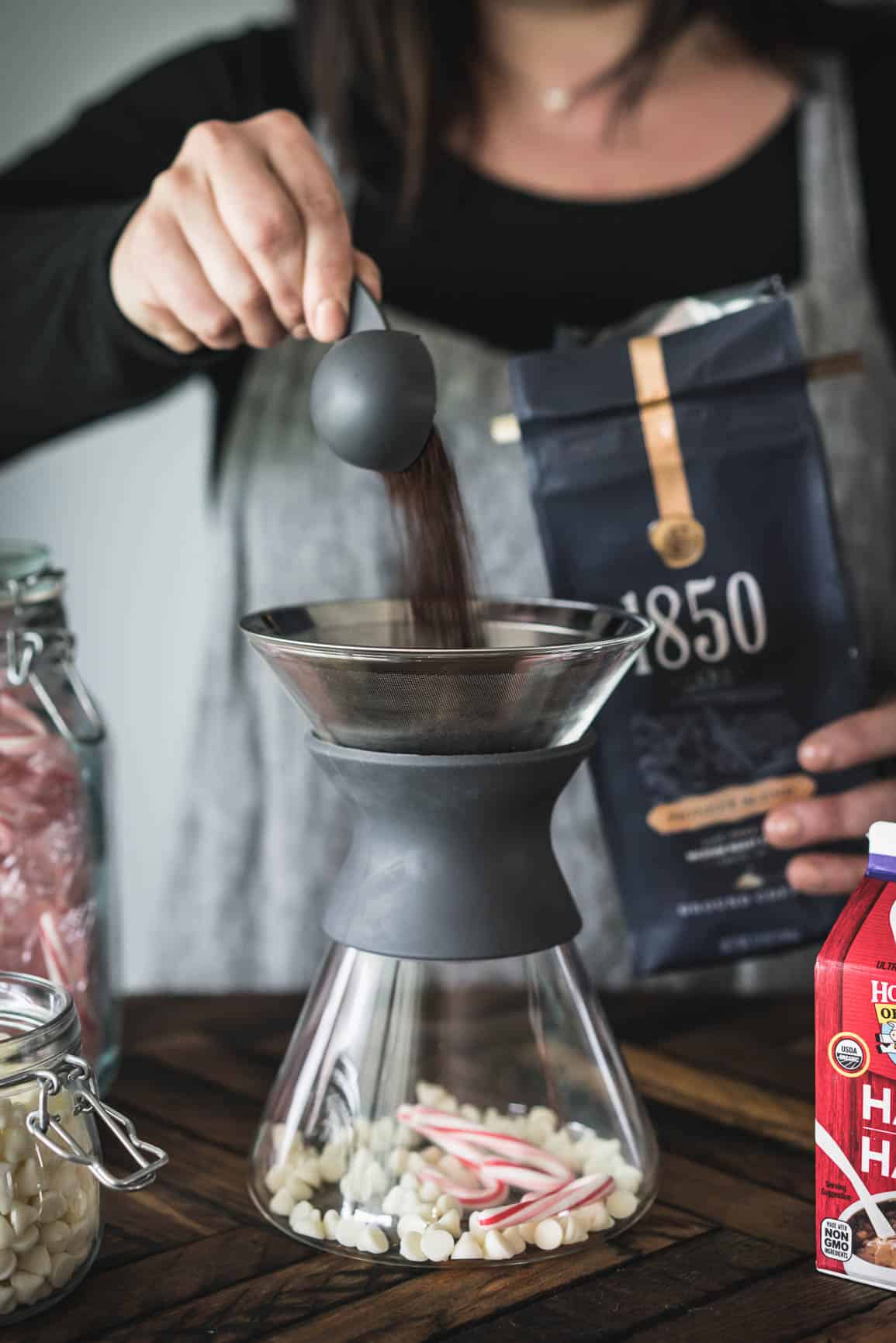 White Chocolate Peppermint Pour Over Coffee