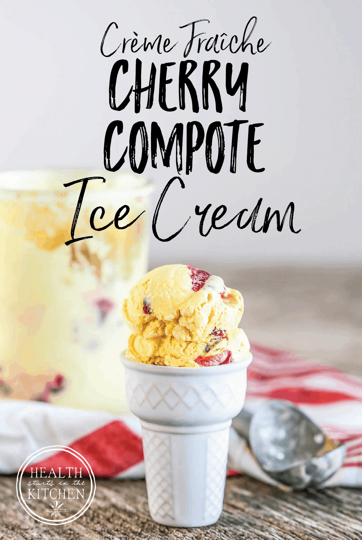 Crème Fraîche Cherry Compote Ice Cream {Real Food & Gluten Free}
