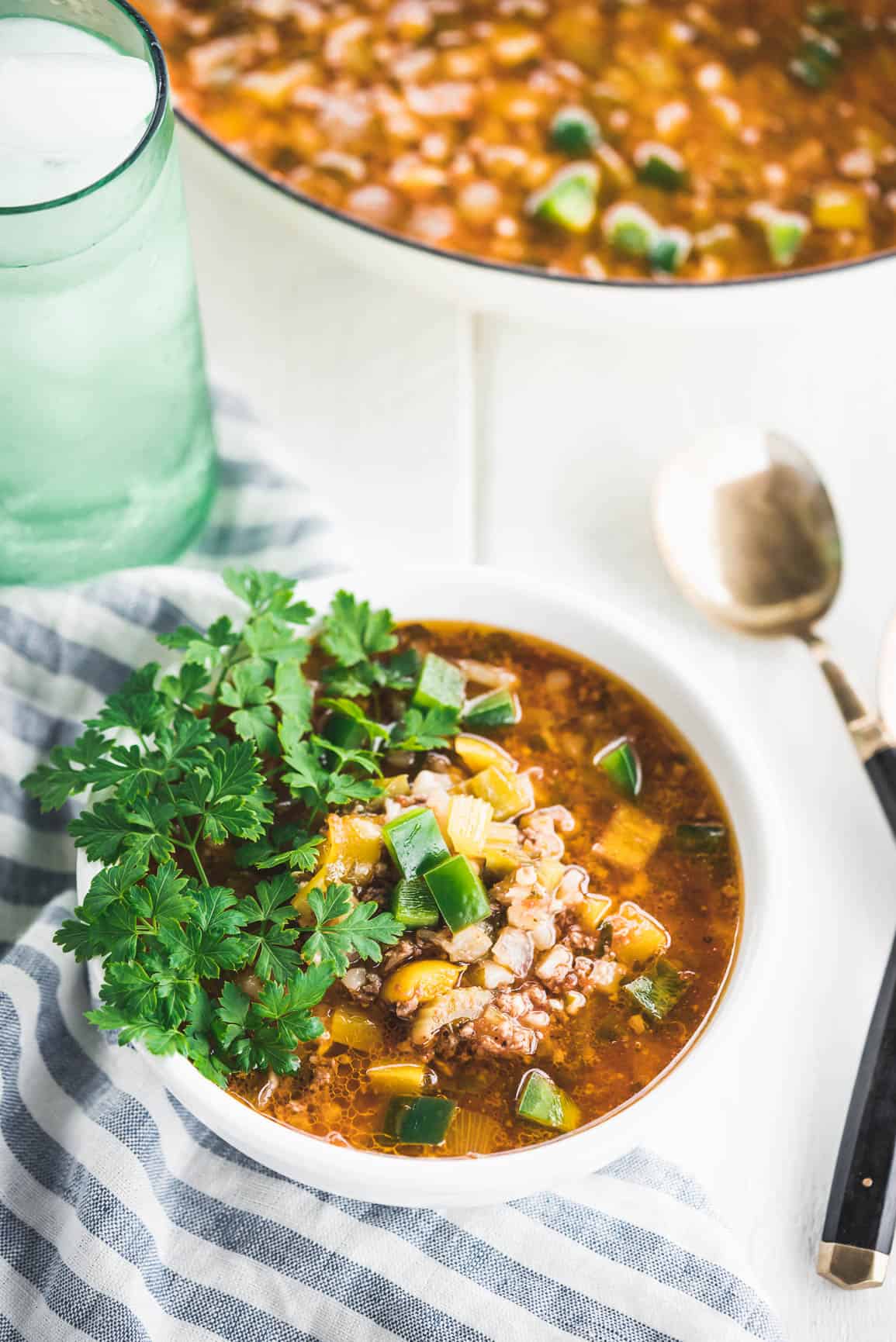 Easy Stuffed Pepper Soup {Keto & Low-Carb}