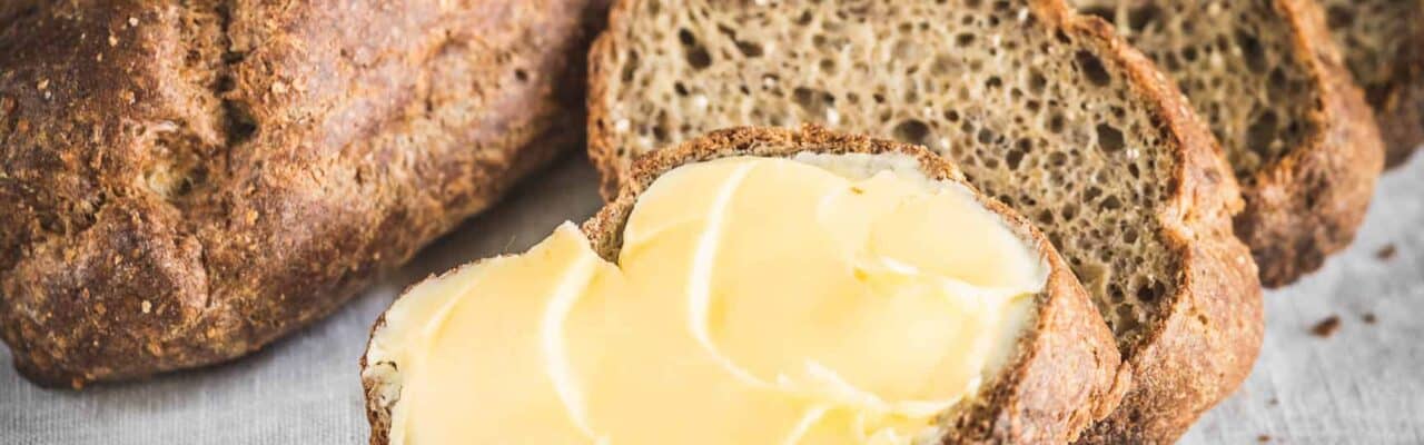 A slice of keto bread with butter