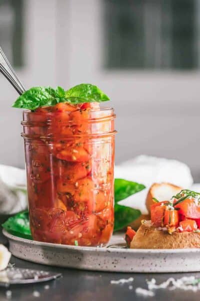 asy Canned Tomato Bruschetta in a Jar Recipe