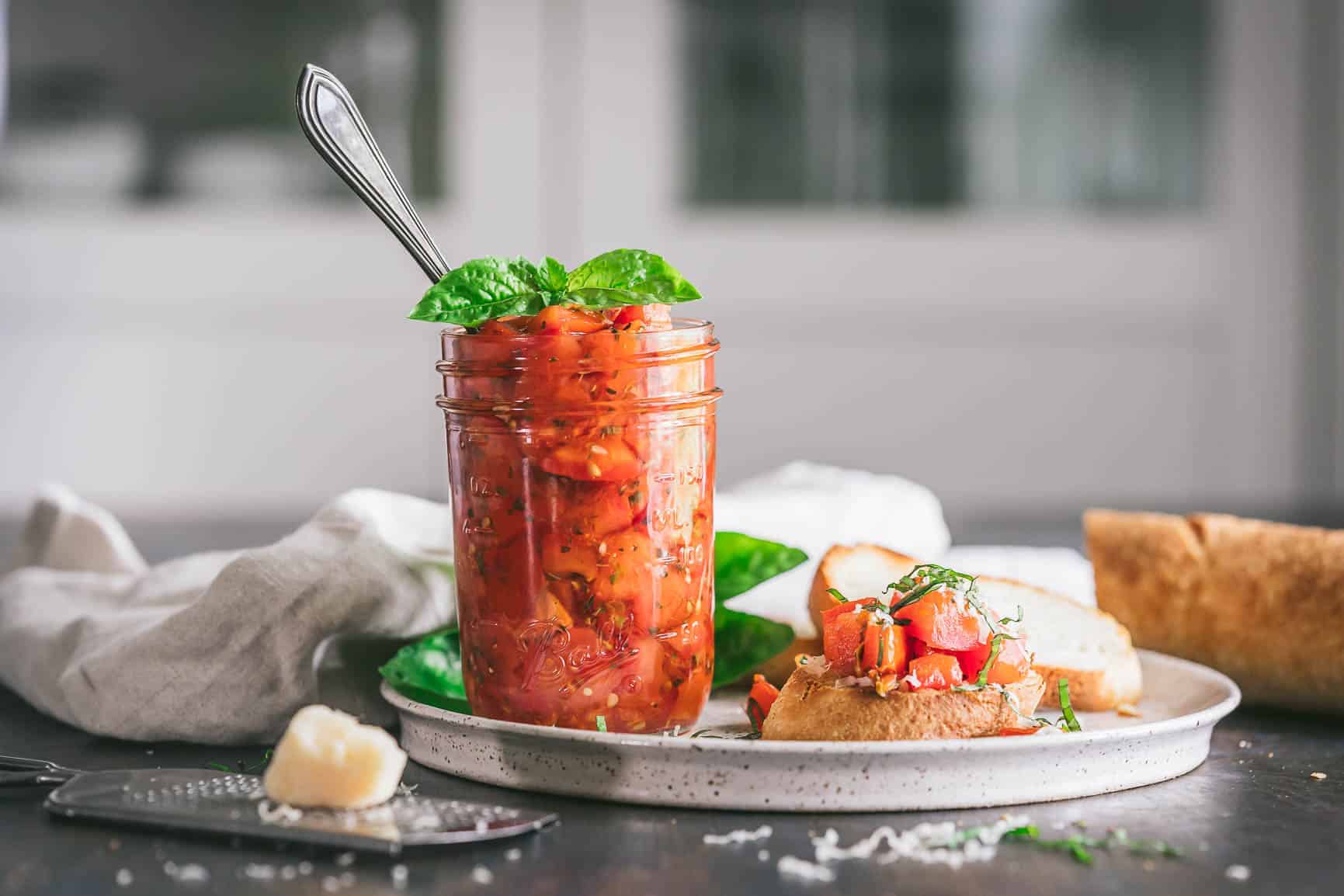Easy Tomato Bruschetta in a Jar Recipe