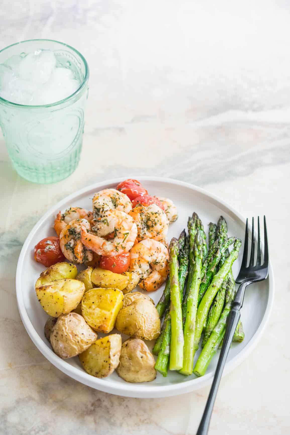 Healthy Sheet Pan Shrimp Asparagus Potato Dinner Recipe