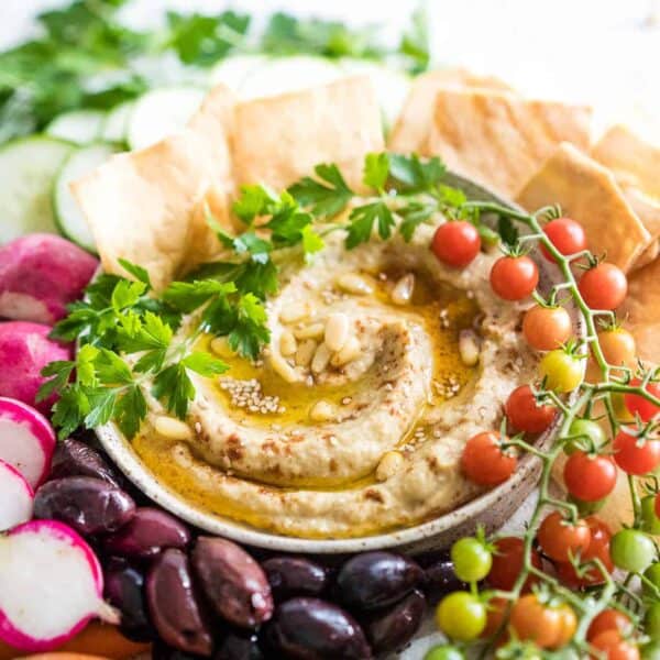 Roasted Zucchini and Eggplant Baba Ganoush Dip Recipe {LowCarb & Paleo