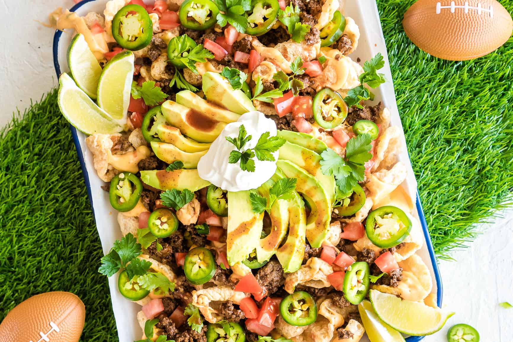 With my Easy Keto Nachos made with Pork Rinds you can still enjoy all the nacho-deliciousness that you crave, without sabotaging your low carb diet!