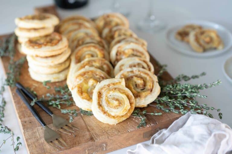 Puff Pastry French Onion Soup Spirals with Jarlsberg Cheese