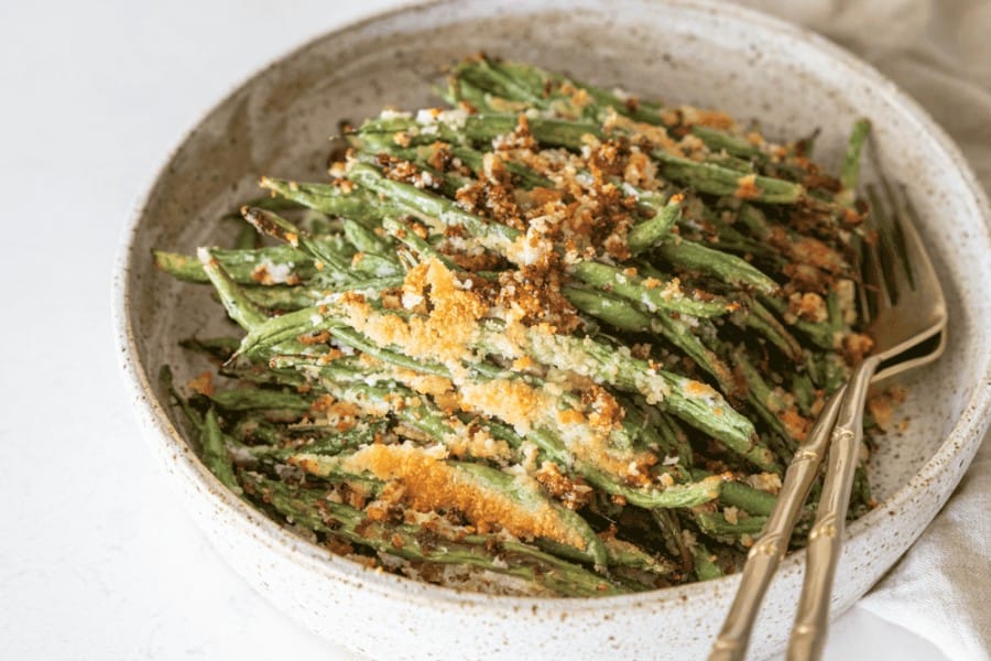 Easy Roasted Garlic Parmesan Green Beans {Keto} Health Starts in the
