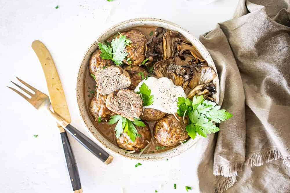 Using finely chopped mushrooms in this Maitake Mushroom Meatballs with Recipe is the key to some of the most tender and flavor filled meatballs you'll ever eat! 