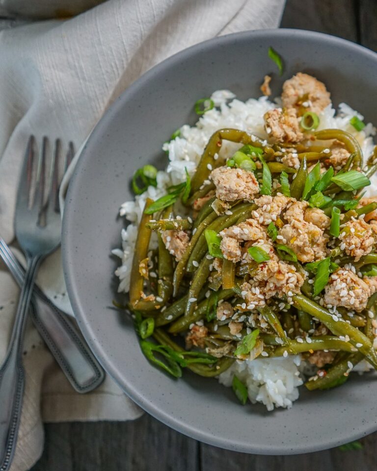 Spicy Asian Green Beans with Ground Turkey