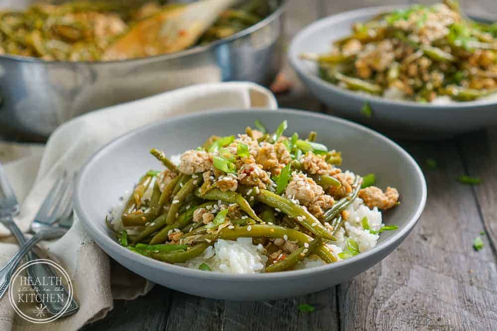 Spicy Asian Green Beans with Ground Turkey Health Starts in the Kitchen