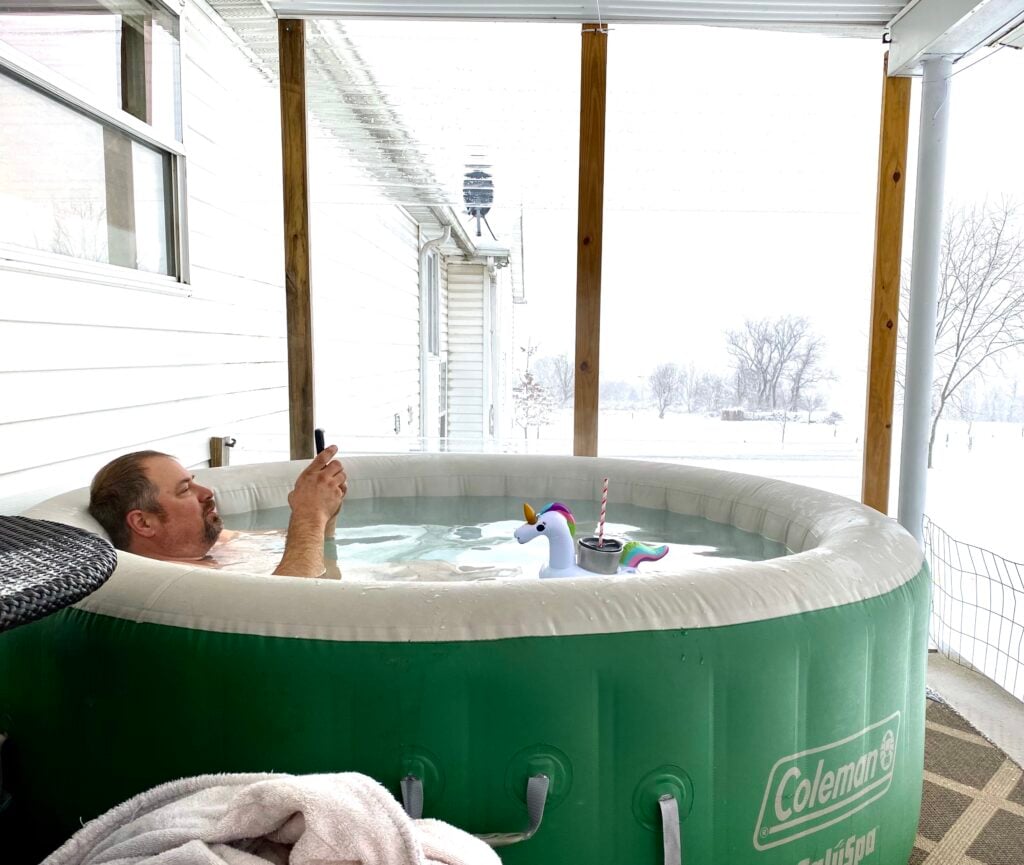 winter hot tub